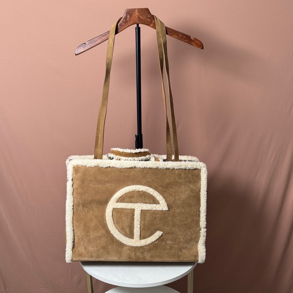 Telfar X Ugg Large Brown Shearling Tote Bag